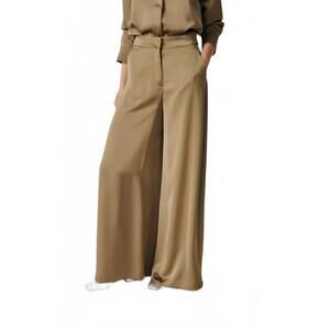 NEW DÈLUC iris wide leg pants in tan olive